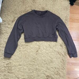 NWOT gray crop crew neck sweatshirt